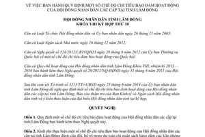 Nghị quyết 104/2014/NQ-HĐND chế độ chi tiêu bảo đảm hoạt động Hội đồng nhân dân các cấp Lâm Đồng