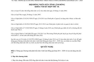 Nghị quyết 110/2014/NQ-HĐND Chương trình phát triển nhà ở Lâm Đồng giai đoạn 2011 2020