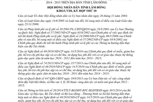 Nghị quyết 108/2014/NQ-HĐND mức thu học phí cơ sở giáo dục công lập 2014 2015 Lâm Đồng