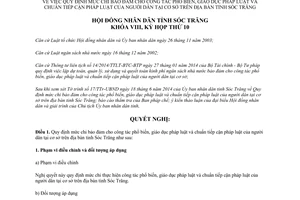 Nghị quyết 05/2014/NQ-HĐND chi phổ biến giáo dục pháp luật chuẩn tiếp cận pháp luật Sóc Trăng