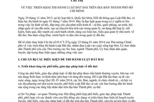 Chỉ thị 16/2014/CT-UBND triển khai thi hành Luật Đất đai Hồ Chí Minh