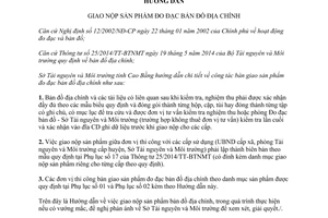 Hướng dẫn 996/HD-STNMT 2014 giao nộp sản phẩm đo đạc bản đồ địa chính Cao Bằng