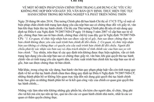 Chỉ thị 5591/CT-BNN-PC 2014 chấn chỉnh lạm dụng yêu cầu không phù hợp văn bản thủ tục hành chính