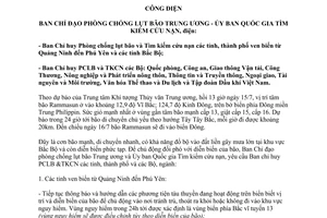 Công điện 05/CĐ-TW 2014 chủ động đối phó bão Rammasun