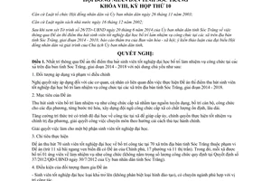 Nghị quyết 14/2014/NQ-HĐND thu hút sinh viên tốt nghiệp đại học làm công chức xã Sóc Trăng 2014 2018