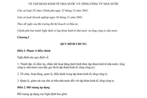 Nghị định 69/2014/NĐ-CP tập đoàn kinh tế nhà nước tổng công ty nhà nước