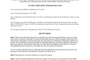 Quyết định 19/2014/QĐ-UBND chuyển giao thẩm quyền chứng thực hợp đồng giao dịch bất động sản Quảng Nam