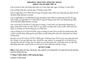 Nghị quyết 07/2014/NQ-HĐND thu nộp quản lý lệ phí hộ tịch Sóc Trăng