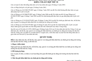 Nghị quyết 09/2014/NQ-HĐND phí thẩm định báo cáo đánh giá tác động môi trường Sóc Trăng