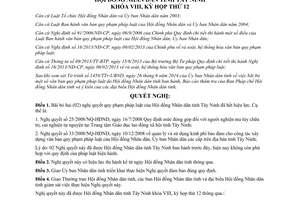 Nghị quyết 17/NQ-HĐND năm 2014 bãi bỏ Nghị quyết quy phạm pháp luật Hội đồng Nhân dân tỉnh Tây Ninh