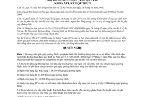 Nghị quyết 86/2014/NQ-HĐND bổ sung giá khám chữa bệnh cơ sở khám chữa bệnh nhà nước Hà Tĩnh