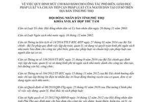 Nghị quyết 05/2014/NQ-HĐND mức chi giáo dục pháp luật chuẩn tiếp cận pháp luật Phú Thọ