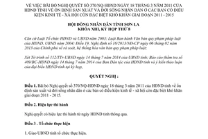 Nghị quyết 80/NQ-HĐND 2014 bãi bỏ 370/NQ-HĐND ổn định sản xuất đời sống nhân dân Sơn La