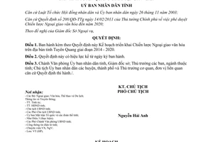 Quyết định 299/QĐ-UBND 2014  Chiến lược Ngoại giao văn hóa Tuyên Quang 2014 - 2020