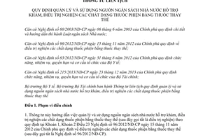 Thông tư liên tịch 25/2014/TTLT-BYT-BTC quản lý ngân sách hỗ trợ khám điều trị nghiện bằng thuốc thay thế