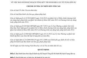 Quyết định 89/QĐ-TANDTC 2014 Tổng kết thi hành Bộ luật tố tụng dân sự