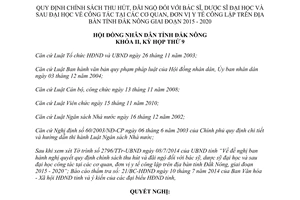 Nghị quyết 09/2014/NQ-HĐND chính sách bác sĩ dược sĩ đại học sau đại học tại đơn vị y tế công lập Đắk Nông 2015 - 2020