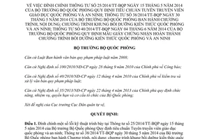 Quyết định 2686/QĐ-BQP 2014 đính chính 25/2014/TT-BQP và 38/2014/TT-BQP 40/2014/TT-BQP