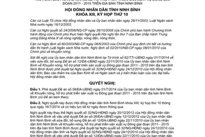 Nghị quyết 04/NQ-HĐND năm 2014 Đề án 08/ĐA-UBND Khuyến nông hỗ trợ sản xuất vụ Đông 2011 2015 Ninh Bình