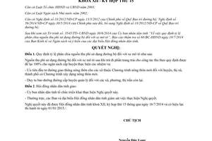 Nghị quyết 158/2014/NQ-HĐND tỷ lệ phân chia thu phí sử dụng đường bộ xe mô tô Quảng Ninh