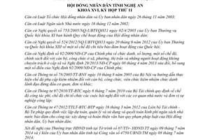 Nghị quyết 135/2014/NQ-HĐND chế độ chi tiêu hoạt động Hội đồng nhân dân Nghệ An