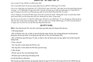 Nghị quyết 152/2014/NQ-HĐND thu phí Thư viện tỉnh tham quan Bảo tàng Quảng Ninh