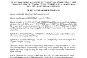 Quyết định 3796/QĐ-UBND 2014 công bố giá nhân công hệ số điều chỉnh công trình sử dụng vốn ngân sách Hà Nội