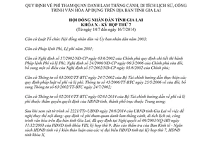 Nghị quyết 96/2014/NQ-HĐND phí tham quan danh lam di tích công trình văn hóa Gia Lai