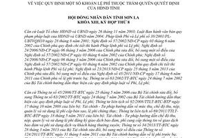 Nghị quyết 77/2014/NQ-HĐND lệ phí Hội đồng nhân dân Sơn La