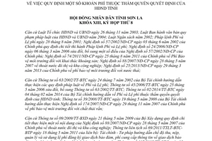 Nghị quyết 76/2014/NQ-HĐND khoản phí thẩm quyền Hội đồng nhân dân Sơn La