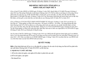 Nghị quyết 85/2014/NQ-HĐND hỗ trợ phát triển sản xuất Chương trình 135 2014 2015 Sơn La