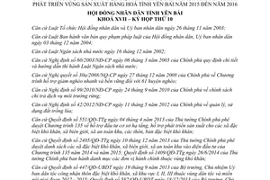 Nghị quyết 13/2014/NQ-HĐND hỗ trợ phát triển kinh tế xã hội khuyến khích phát triển vùng sản xuất Yên Bái 2015 2016