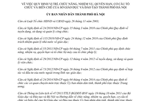 Quyết định 27/2014/QĐ-UBND nhiệm vụ quyền hạn cơ cấu tổ chức Sở Giáo dục Đào tạo Hà Nội