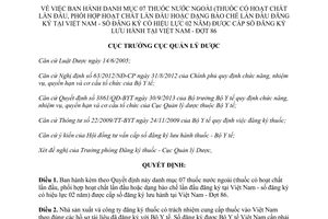 Quyết định 350/QĐ-QLD 2014 danh mục 07 thuốc nước ngoài được cấp số đăng ký lưu hành Việt Nam