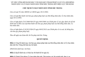 Quyết định 731/QĐHC-CTUBND 2014 danh mục văn bản quy phạm pháp luật Sóc Trăng hết hiệu lực thi hành