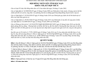 Nghị quyết 11/2014/NQ-HĐND sửa đổi chế độ chính sách người hoạt động không chuyên trách Bắc Kạn