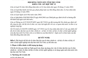 Nghị quyết 07/2014/NQ-HĐND chi tổ chức Đại hội chính trị xã hội nghề nghiệp Trà Vinh