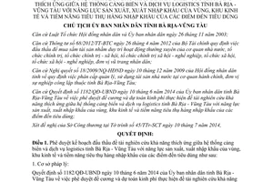 Quyết định 1475/QĐ-UBND 2014 đấu thầu nghiên cứu cảng biển dịch vụ logistics Bà Rịa Vũng Tàu