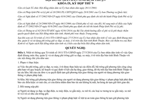 Nghị quyết 57/2014/NQ-HĐND phí trông giữ xe đạp xe máy ô tô Bình Thuận