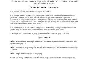 Quyết định 3334/QĐ-UBND 2014 Kế hoạch thực hiện rà soát thủ tục hành chính Nghệ An