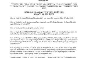 Nghị quyết 04/2014/NQ-HĐND phân cấp quản lý tài sản nhà nước Thừa Thiên Huế