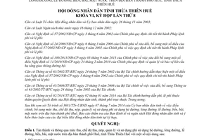 Nghị quyết 06/2014/NQ-HĐND mức thu nộp quản lý sử dụng phí sử dụng hè đường Thừa Thiên Huế