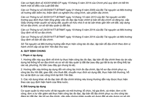 Hướng dẫn 1425/HD-STNMT 2014 đo đạc lập bản đồ địa chính theo đơn vị hành chính xã Yên Bái