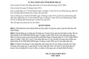 Quyết định 28/2014/QĐ-UBND Quy định công tác quản lý giá Bình Thuận