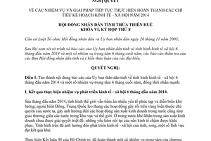 Nghị quyết 07/2014/NQ-HĐND hoàn thành chỉ tiêu kế hoạch kinh tế xã hội 2014 Thừa Thiên Huế
