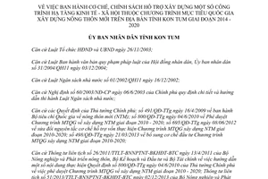 Quyết định 37/2014/QĐ-UBND hỗ trợ xây dựng công trình kinh tế xã hội nông thôn mới Kon Tum 2014 2020