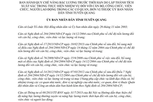 Quyết định 09/2014/QĐ-UBND nâng bậc lương trước thời hạn cán bộ công viên chức Tuyên Quang