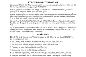 Quyết định 2229/QĐ-UBND Chương trình Phát triển trẻ em Đồng Nai 2014 2018