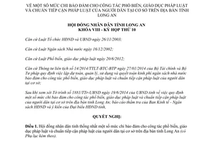 Nghị quyết 133/2014/NQ-HĐND mức chi giáo dục pháp luật người dân Long An