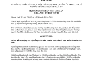 Nghị quyết 132/2014/NQ-HĐND phấn đấu thực hiện thắng lợi Nghị quyết phương hướng nhiệm vụ 2014 Long An